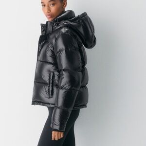 Aritzia Shiny Black Puffer Jacket